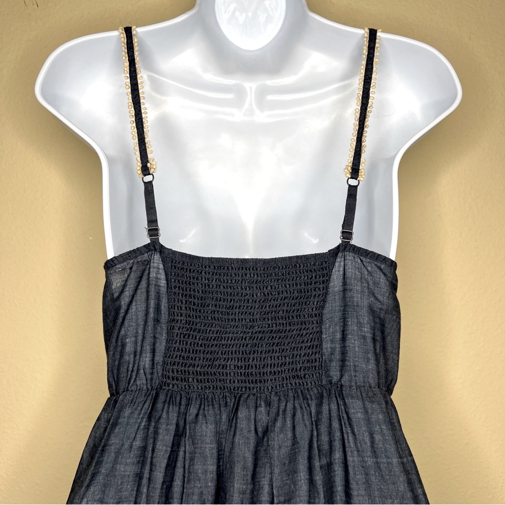ANTHROPOLOGIE / ELOISE Blue Bird Print Cover-Up Dress w Crochet Details - Sz S - Picture 7 of 11